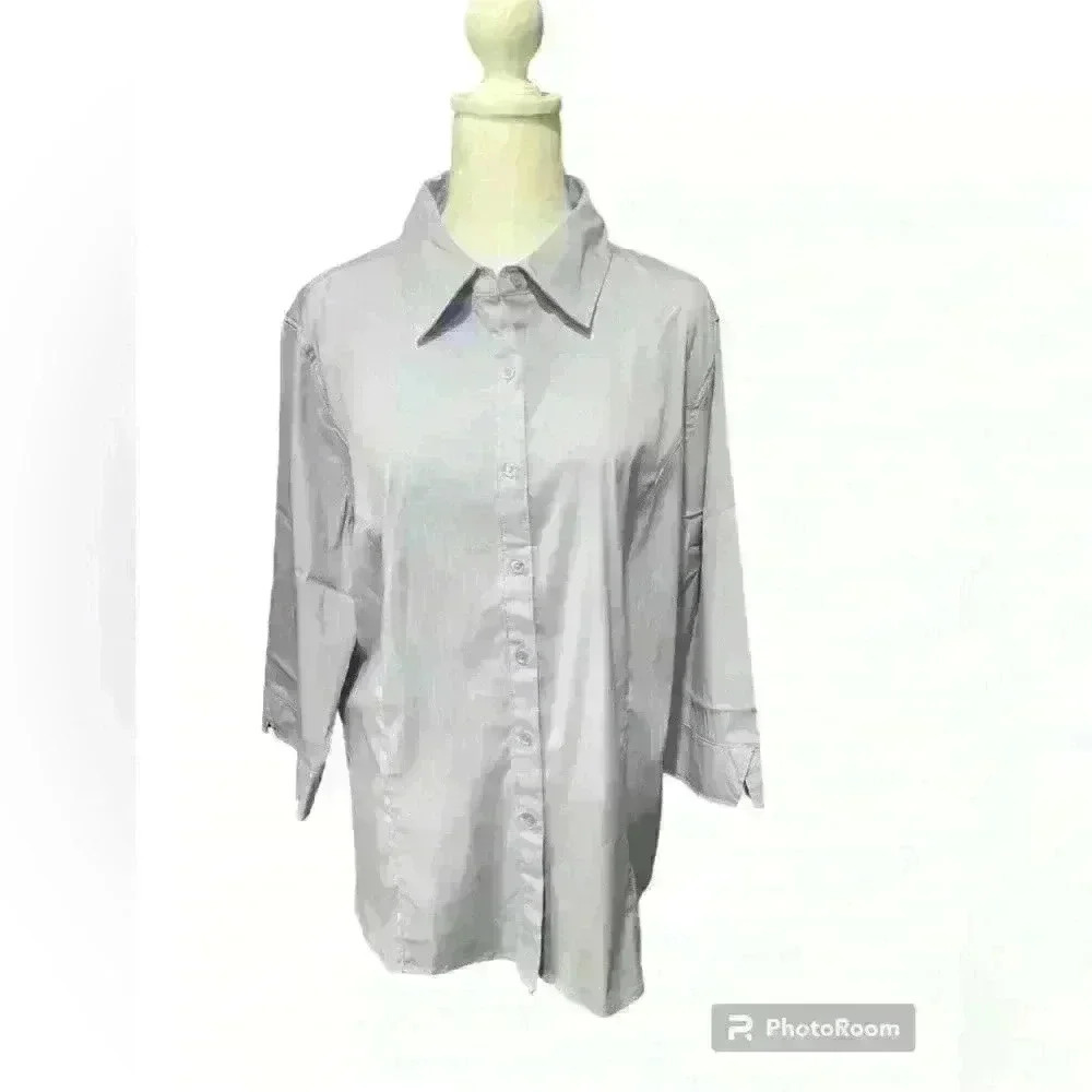 Long Sleeve Structured Button-Down Shirt